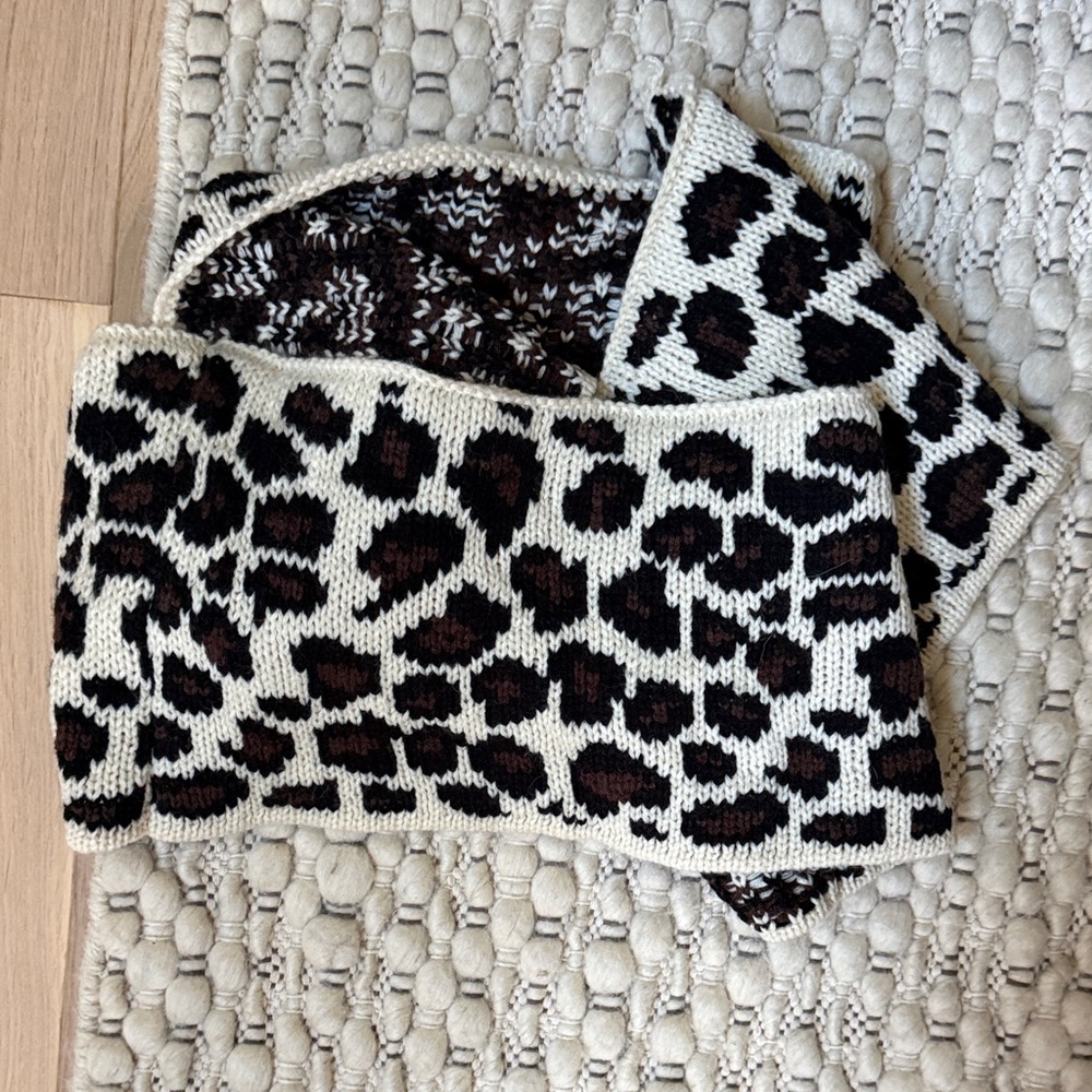Betsey Johnson Leopard Print Infinity Scarf - Black and Brown